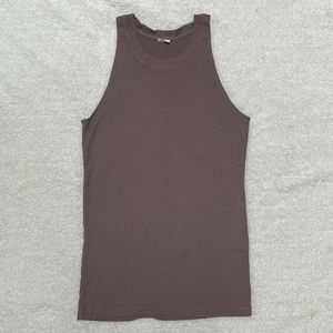 Aritzia Wilfred Free High Neck Mauve Ribbed Tank Top